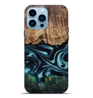 iPhone 14 Pro Max Wood Live Edge Phone Case - Katy (Blue, 807285)