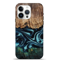 iPhone 15 Pro Max Wood Live Edge Phone Case - Katy (Blue, 807285)