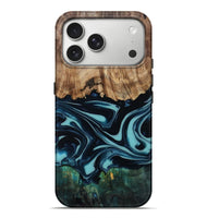 iPhone 17 Pro Max Wood Live Edge Phone Case - Katy (Blue, 807285)