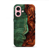 iPhone 16 Wood Live Edge Phone Case - Leone (Red, 807293)