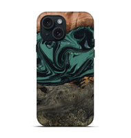 iPhone 15 Wood Live Edge Phone Case - Dawna (Green, 807295)