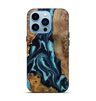 iPhone 14 Pro Wood Live Edge Phone Case - Nori (Blue, 807313)