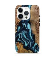 iPhone 15 Pro Wood Live Edge Phone Case - Nori (Blue, 807313)