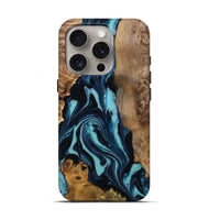 iPhone 16 Pro Wood Live Edge Phone Case - Nori (Blue, 807313)