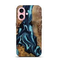 iPhone 17 Wood Live Edge Phone Case - Nori (Blue, 807313)