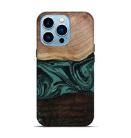 iPhone 14 Pro Wood Live Edge Phone Case - Olga (Green, 807316)