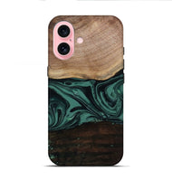 iPhone 16 Wood Live Edge Phone Case - Olga (Green, 807316)