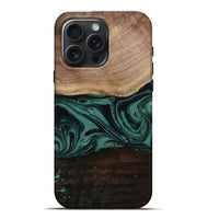 iPhone 16 Pro Max Wood Live Edge Phone Case - Olga (Green, 807316)