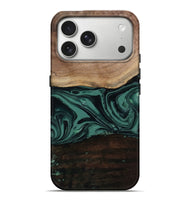 iPhone 17 Pro Max Wood Live Edge Phone Case - Olga (Green, 807316)