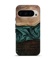 Pixel 9 Pro Wood Live Edge Phone Case - Olga (Green, 807316)
