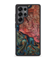 Galaxy S25 Ultra Wood Phone Case - Amyra (Teal & Gold, 807323)