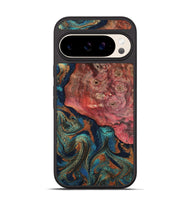 Pixel 10 Wood Phone Case - Amyra (Teal & Gold, 807323)