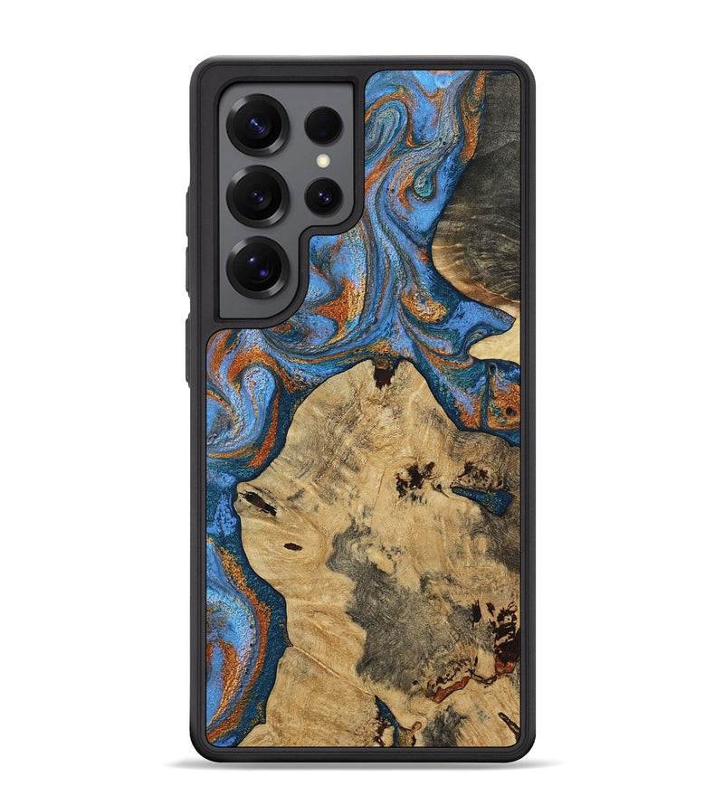 Galaxy S25 Ultra Wood Phone Case - Ester (Teal & Gold, 807324)