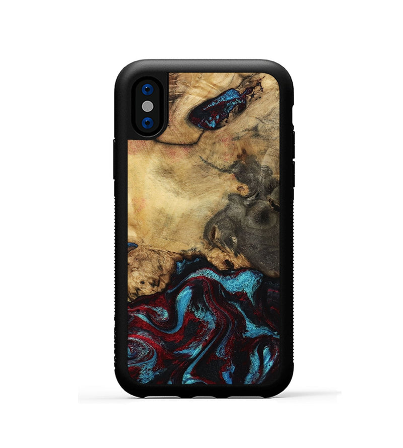 iPhone Xs Wood Phone Case - Emilee (Red, 807333)