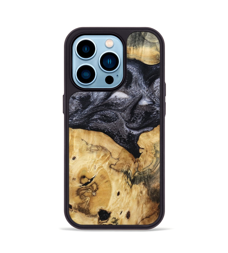iPhone 14 Pro Wood Phone Case - Jules (Black & White, 807336)