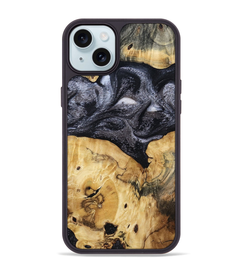iPhone 15 Plus Wood Phone Case - Jules (Black & White, 807336)