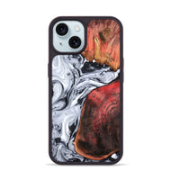 iPhone 15 Wood Phone Case - Evans (Black & White, 807337)
