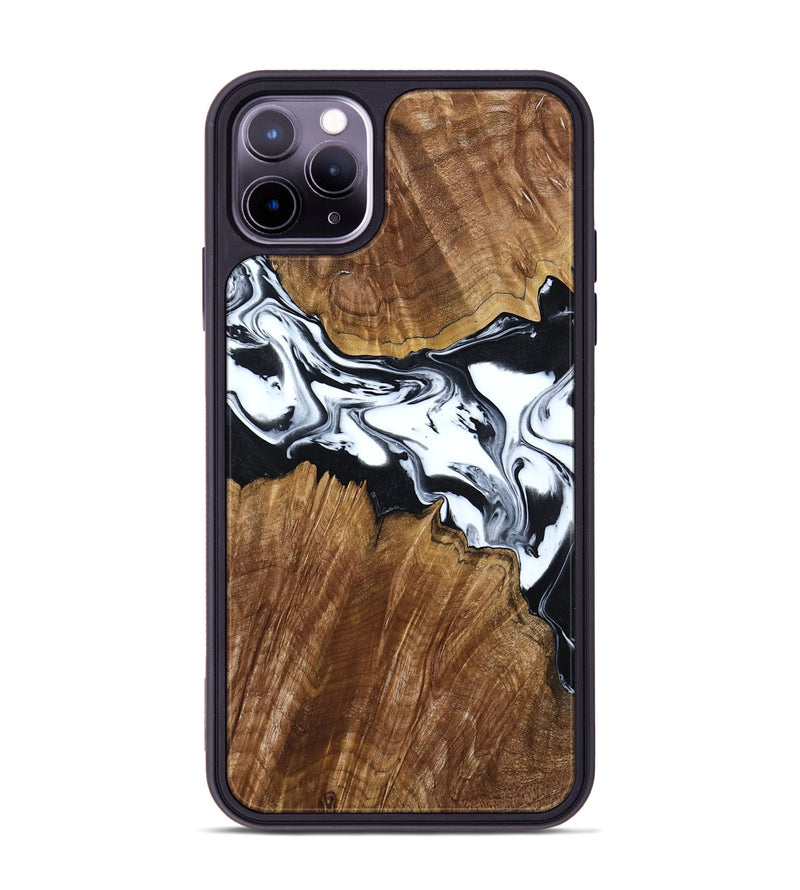 iPhone 11 Pro Max Wood Phone Case - Orin (Black & White, 807339)