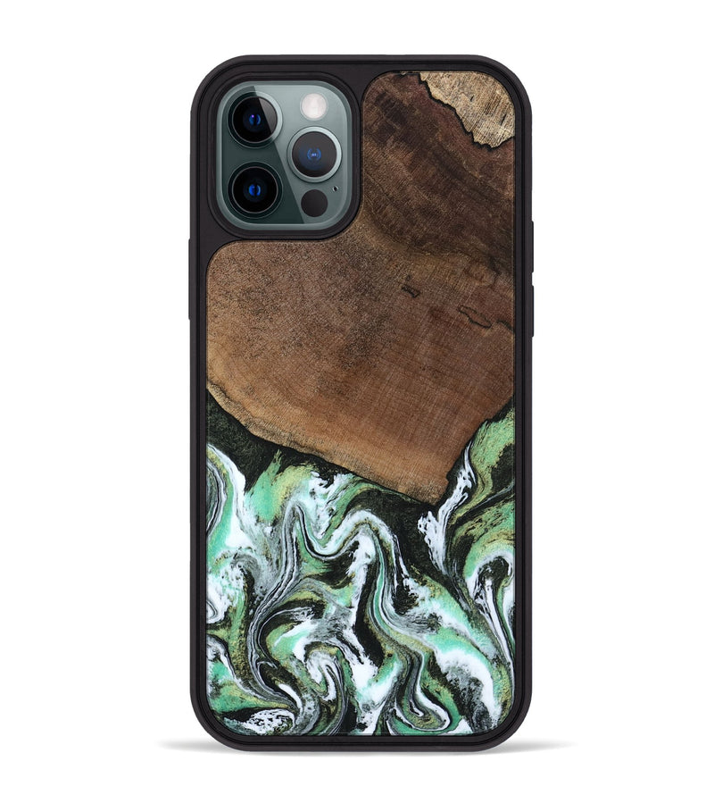 iPhone 12 Pro Max Wood Phone Case - Cindi (Green, 807345)