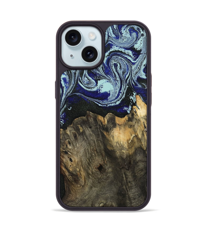 iPhone 15 Wood Phone Case - Loni (Blue, 807410)