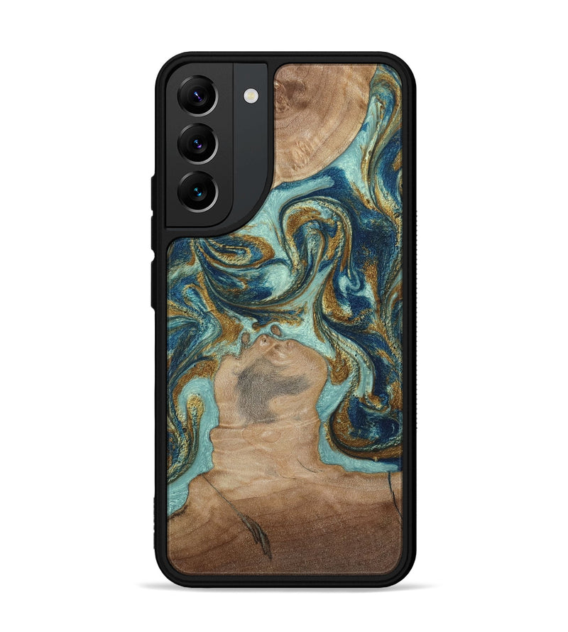 Galaxy S22 Plus Wood Phone Case - Leeann (Teal & Gold, 807411)