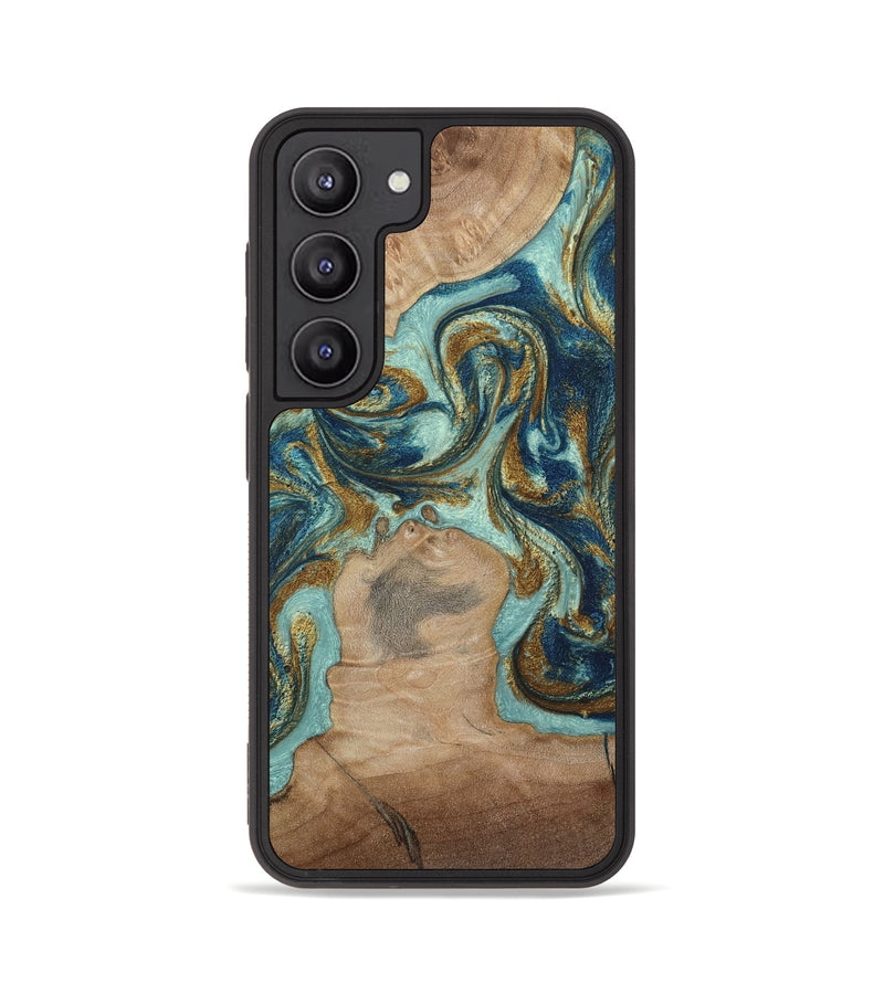 Galaxy S23 Wood Phone Case - Leeann (Teal & Gold, 807411)