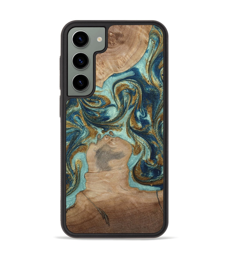 Galaxy S23 Plus Wood Phone Case - Leeann (Teal & Gold, 807411)