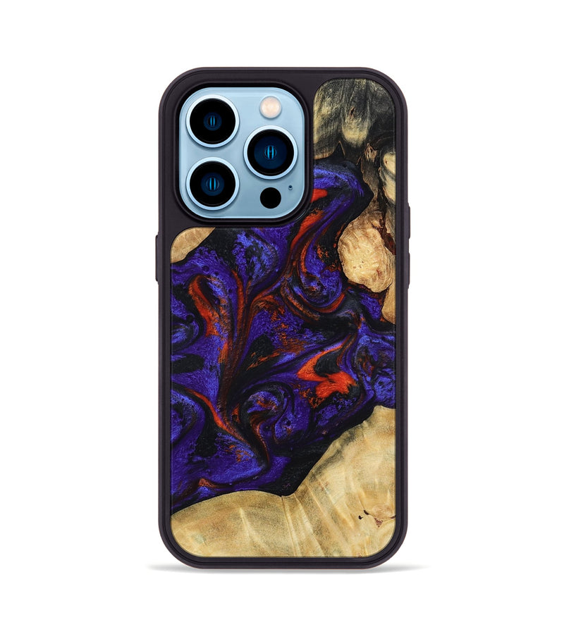 iPhone 14 Pro Wood Phone Case - Krysten (Purple, 807414)