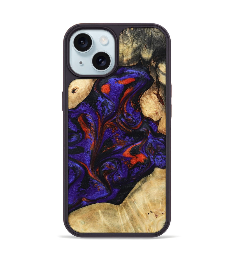 iPhone 15 Wood Phone Case - Krysten (Purple, 807414)