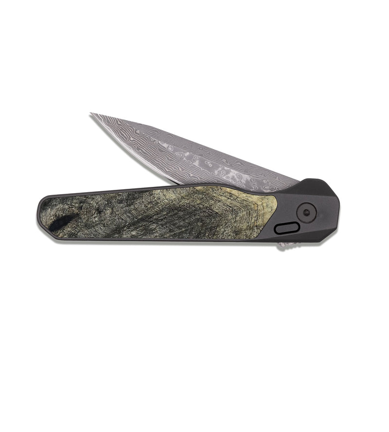 EDC Dark Damascus Wood Pocket Knife - Mont (Wood Burl, 807434)