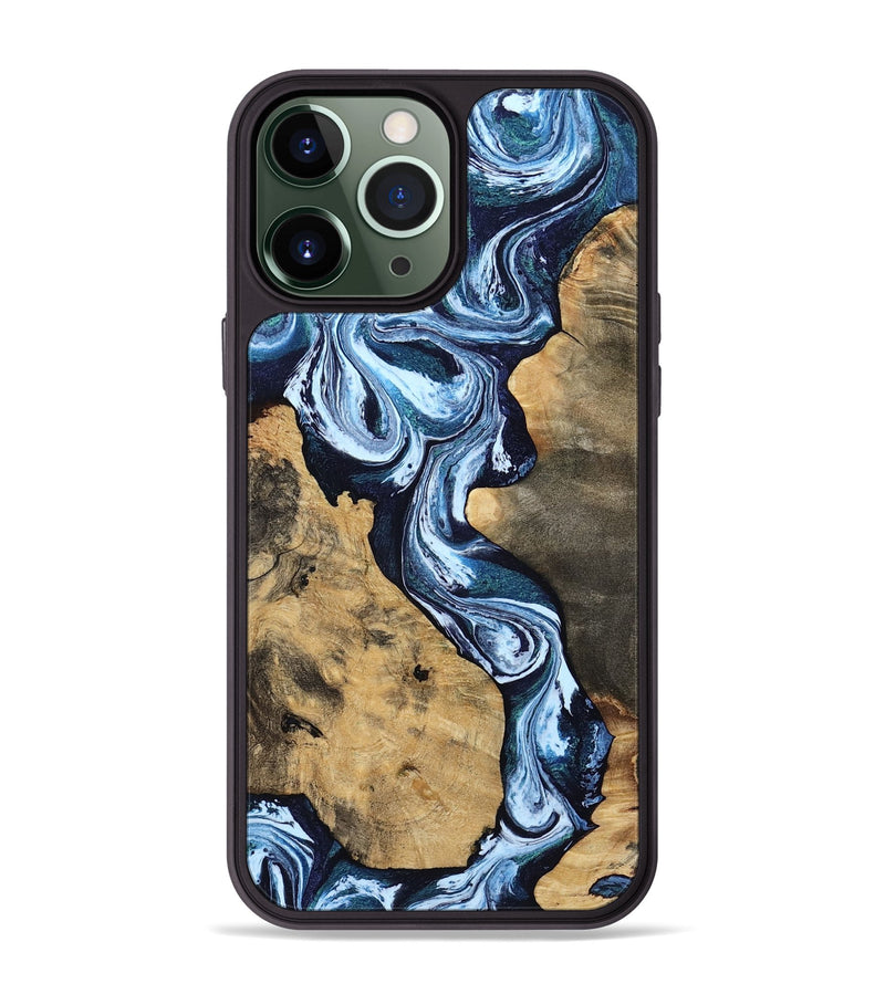 iPhone 13 Pro Max Wood Phone Case - Taylor (Blue, 807435)