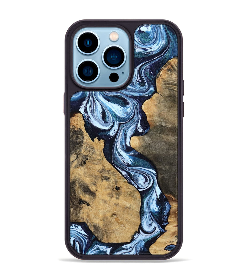 iPhone 14 Pro Max Wood Phone Case - Taylor (Blue, 807435)