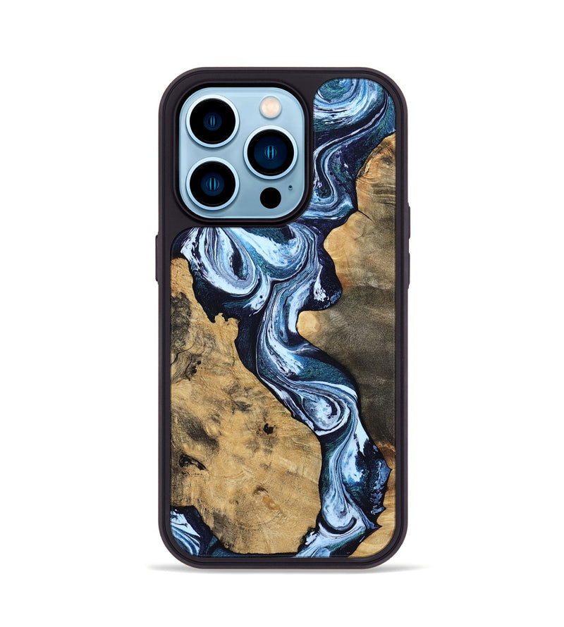 iPhone 14 Pro Wood Phone Case - Taylor (Blue, 807435)