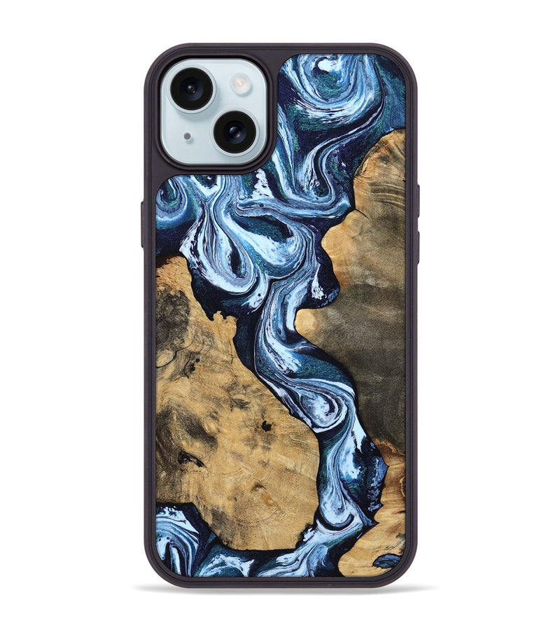 iPhone 15 Plus Wood Phone Case - Taylor (Blue, 807435)