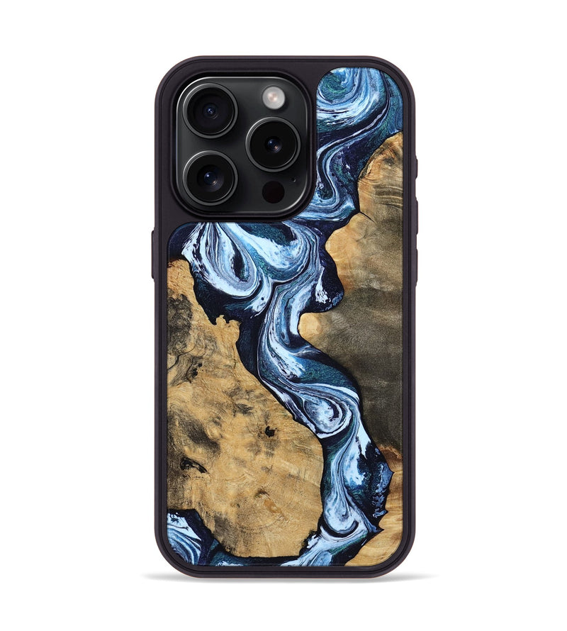 iPhone 15 Pro Wood Phone Case - Taylor (Blue, 807435)