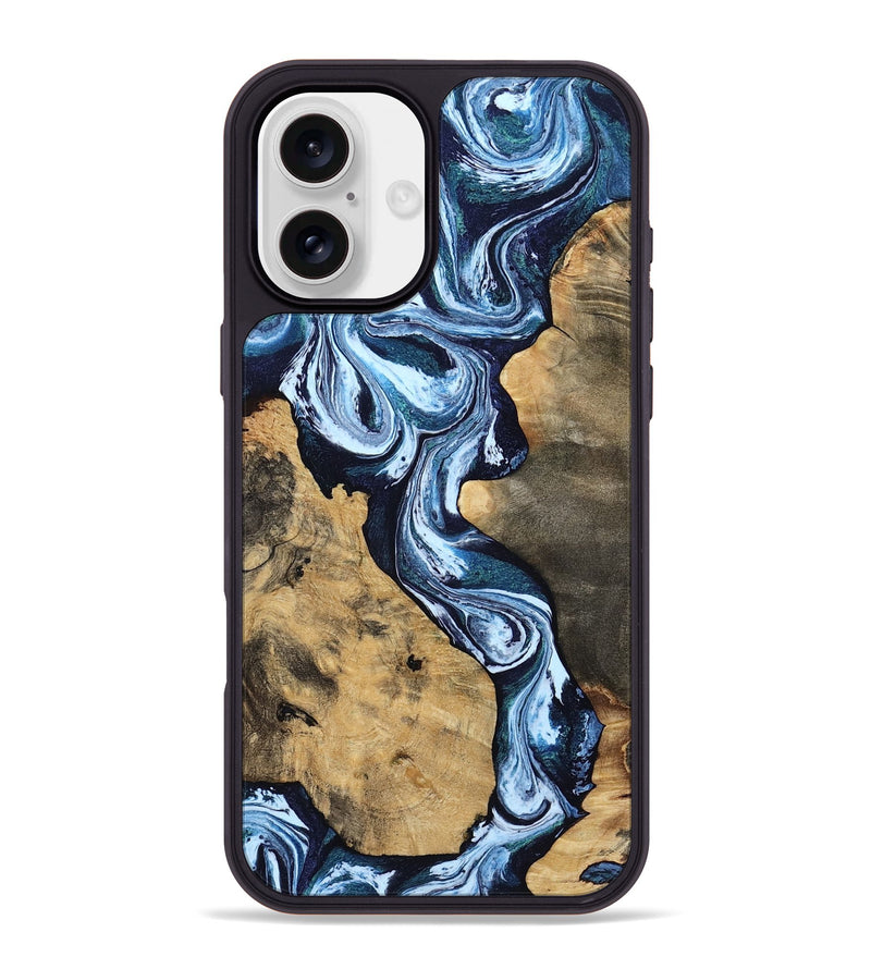 iPhone 16 Plus Wood Phone Case - Taylor (Blue, 807435)