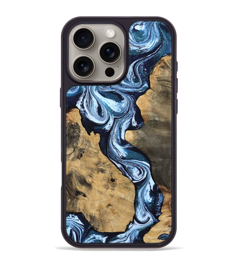 iPhone 16 Pro Max Wood Phone Case - Taylor (Blue, 807435)