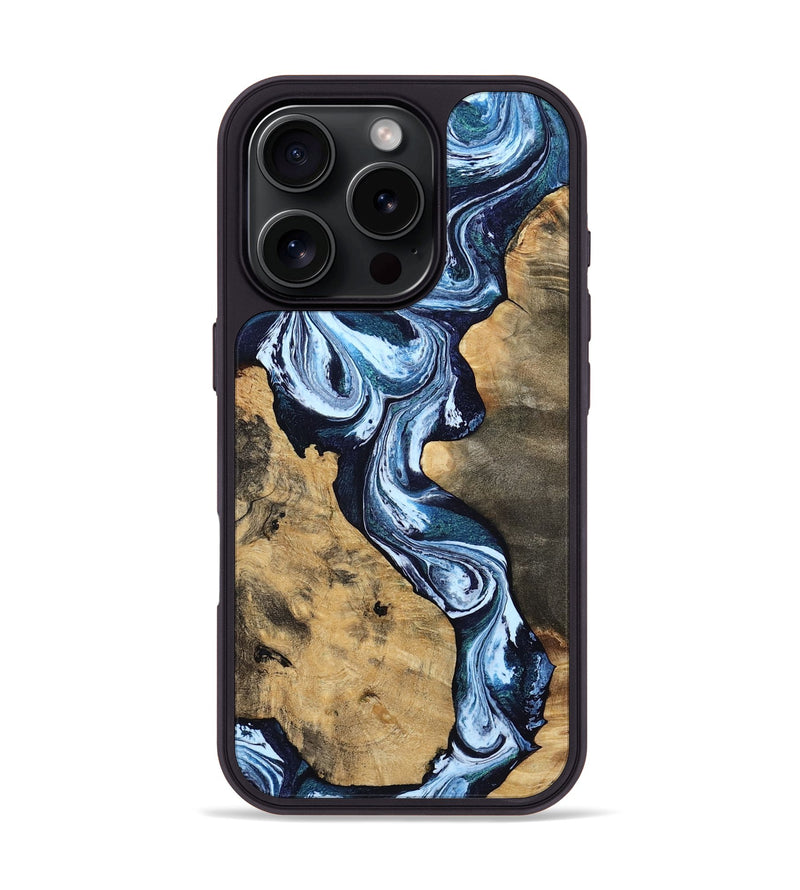 iPhone 16 Pro Wood Phone Case - Taylor (Blue, 807435)