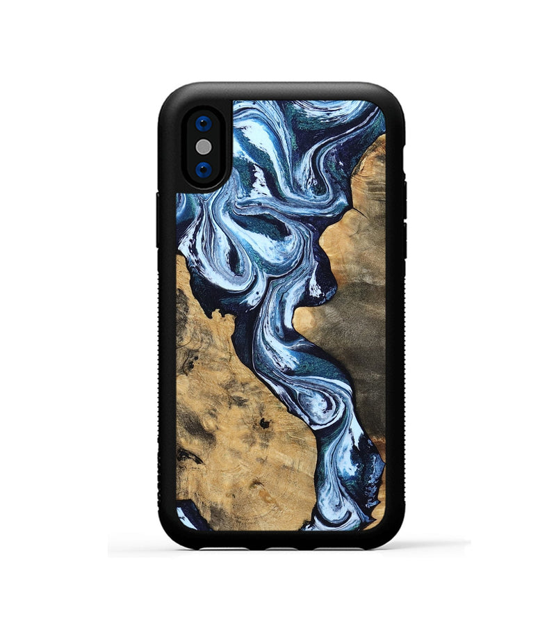 iPhone Xs Wood Phone Case - Taylor (Blue, 807435)
