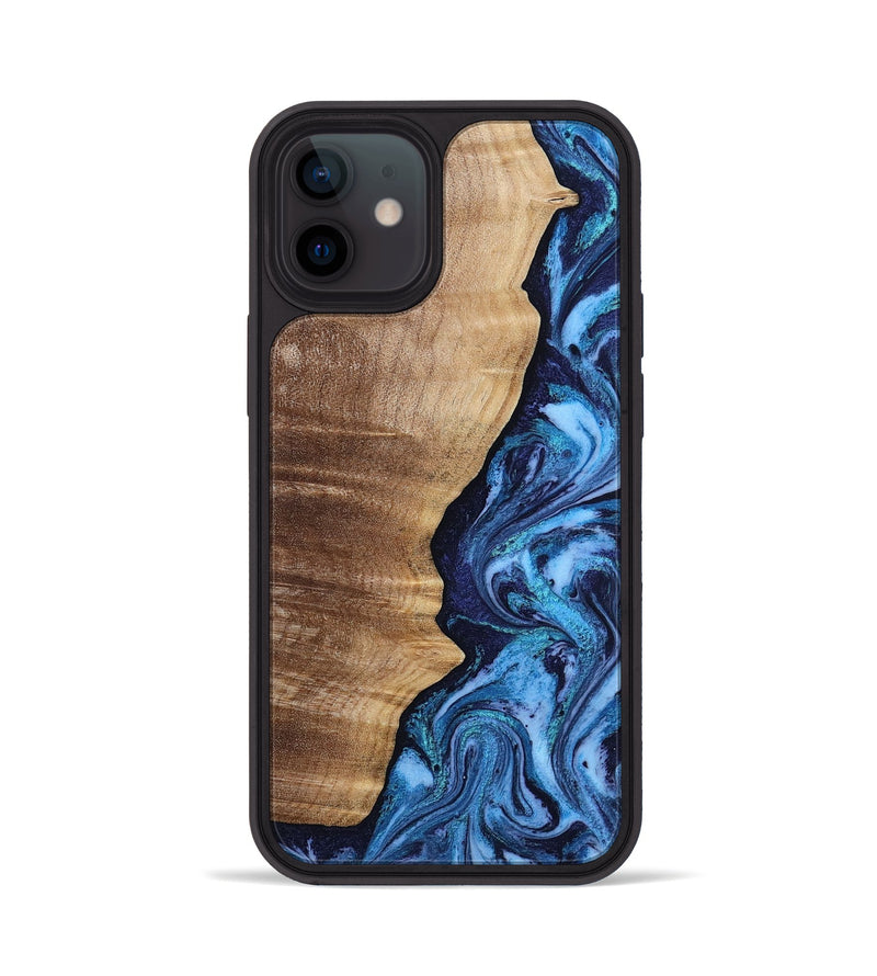 iPhone 12 Wood Phone Case - Christy (Blue, 807436)