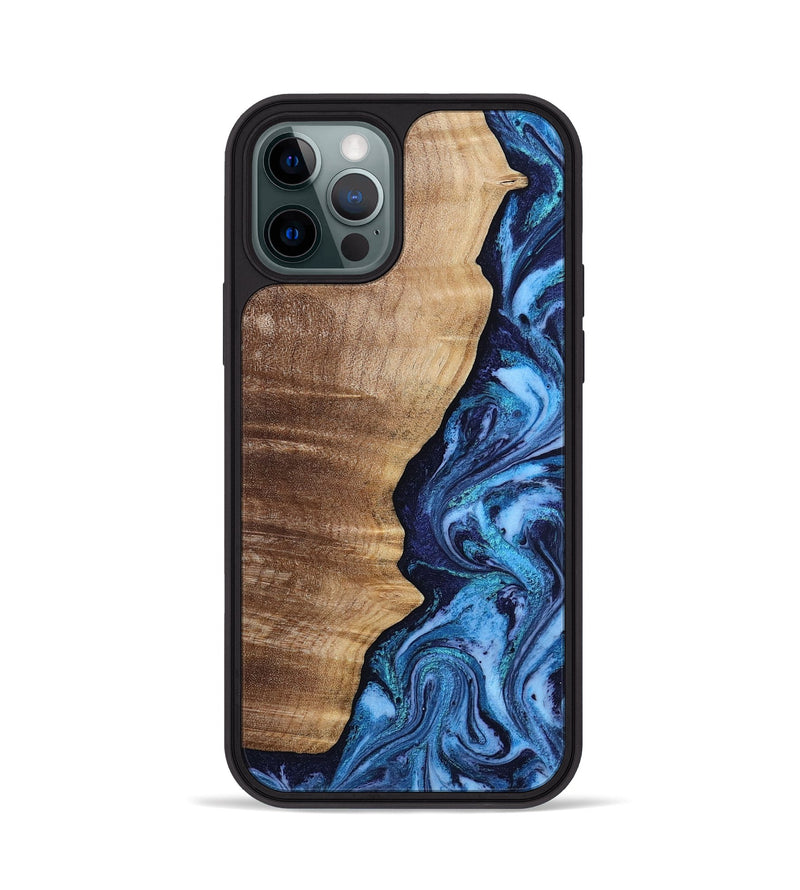 iPhone 12 Pro Wood Phone Case - Christy (Blue, 807436)