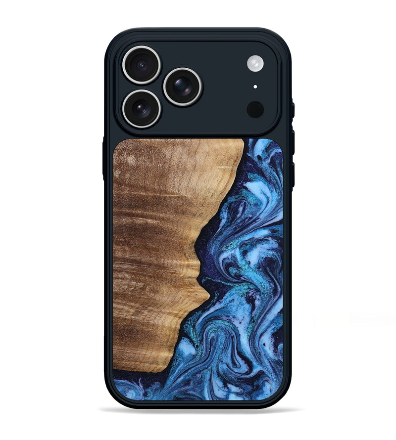 iPhone 17 Pro Max Wood Phone Case - Christy (Blue, 807436)