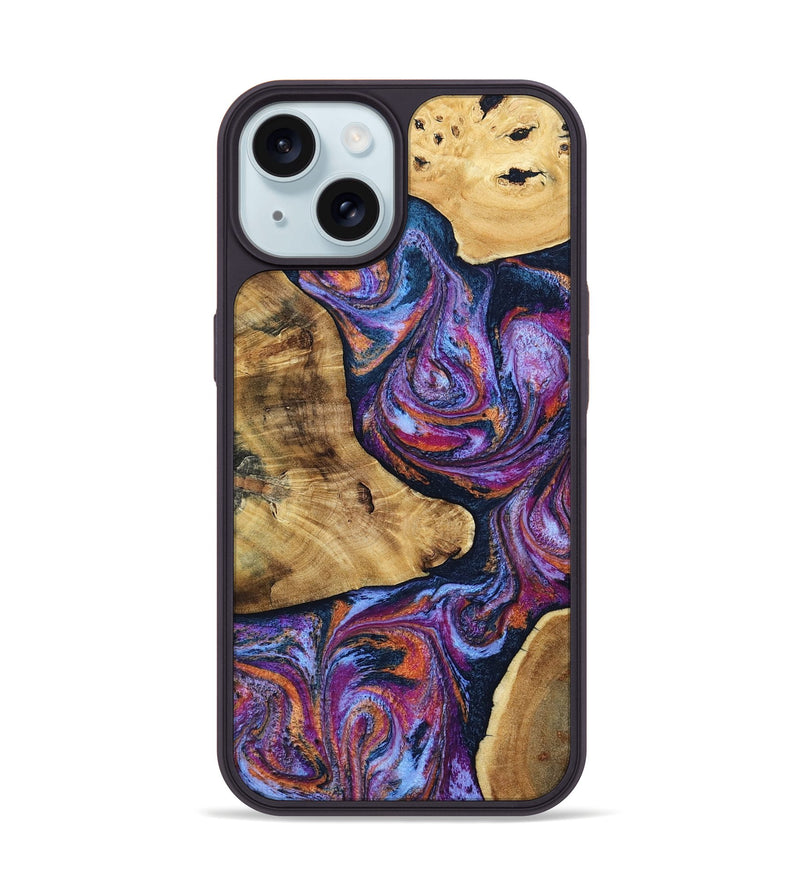 iPhone 15 Wood Phone Case - Terra (Blue, 807437)