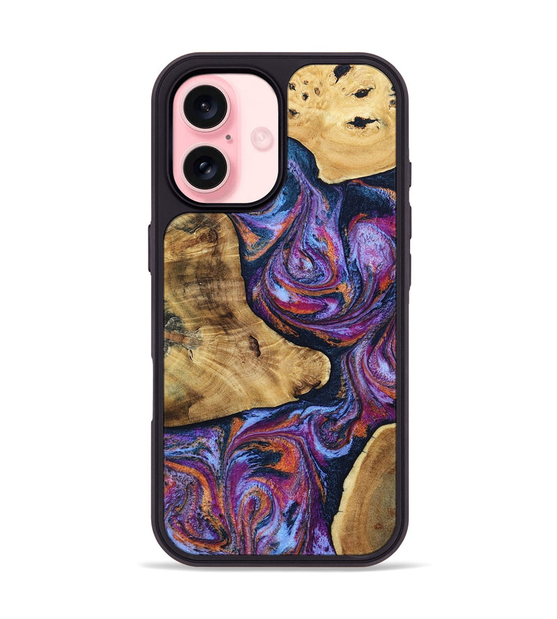 iPhone 16 Wood Phone Case - Terra (Blue, 807437)