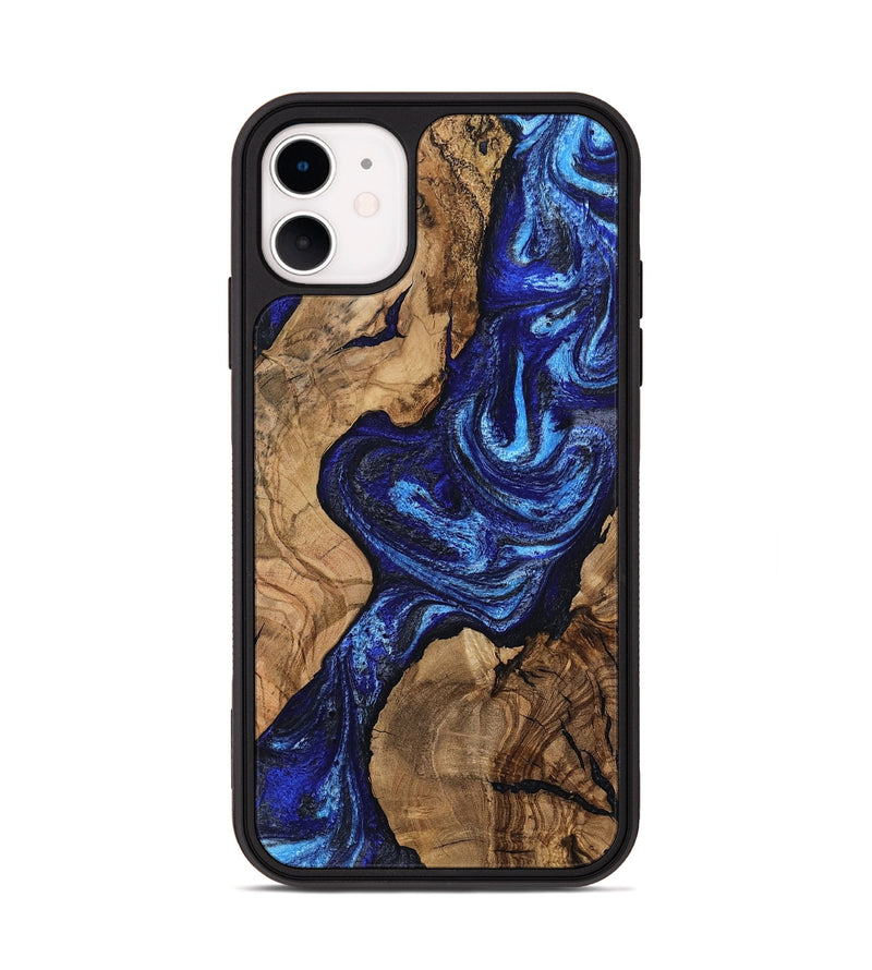 iPhone 11 Wood Phone Case - Stacia (Blue, 807438)