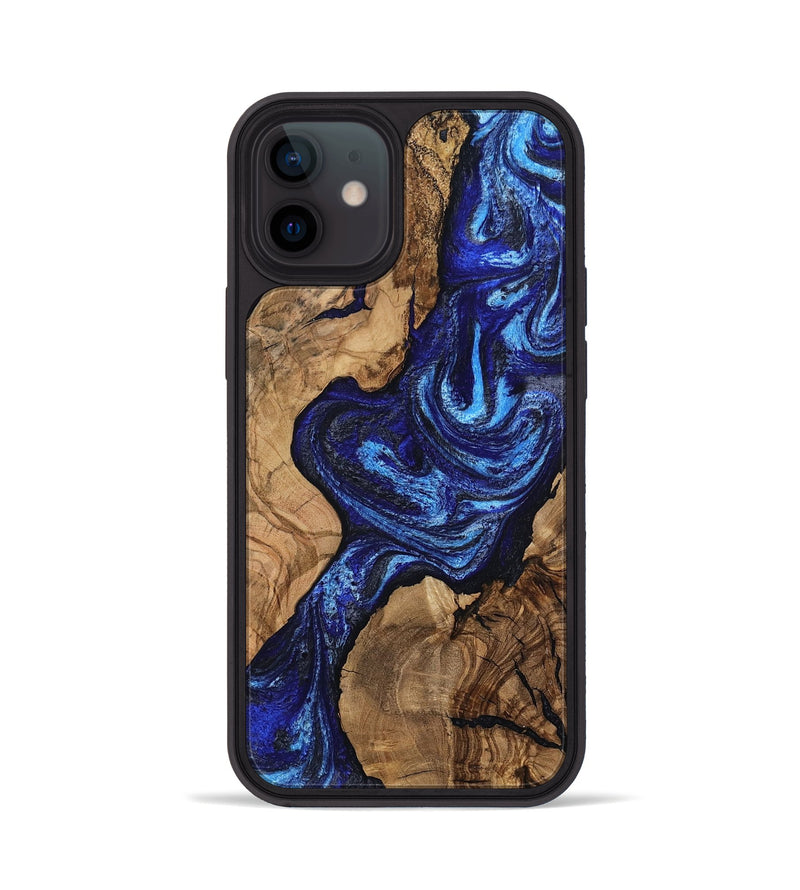 iPhone 12 Wood Phone Case - Stacia (Blue, 807438)