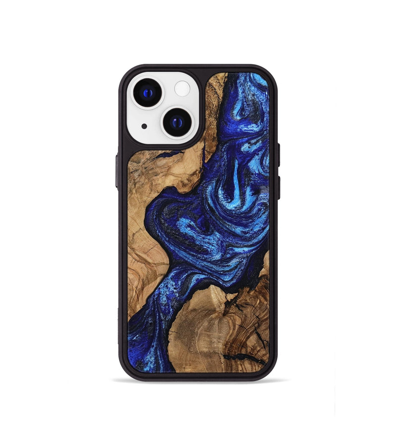 iPhone 13 mini Wood Phone Case - Stacia (Blue, 807438)