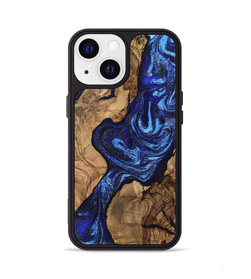 iPhone 13 Wood Phone Case - Stacia (Blue, 807438)