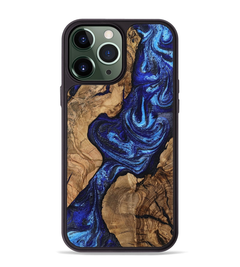 iPhone 13 Pro Max Wood Phone Case - Stacia (Blue, 807438)