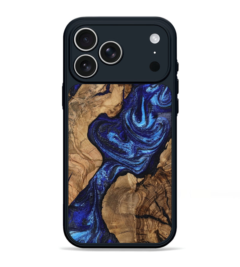 iPhone 17 Pro Max Wood Phone Case - Stacia (Blue, 807438)